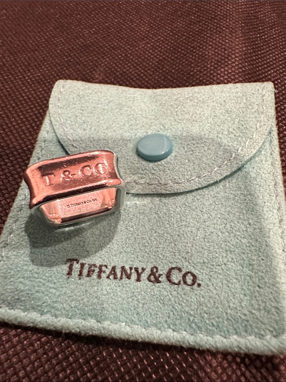 Tiffany & Co. Sterling Silver Wide Geometric Ring 925